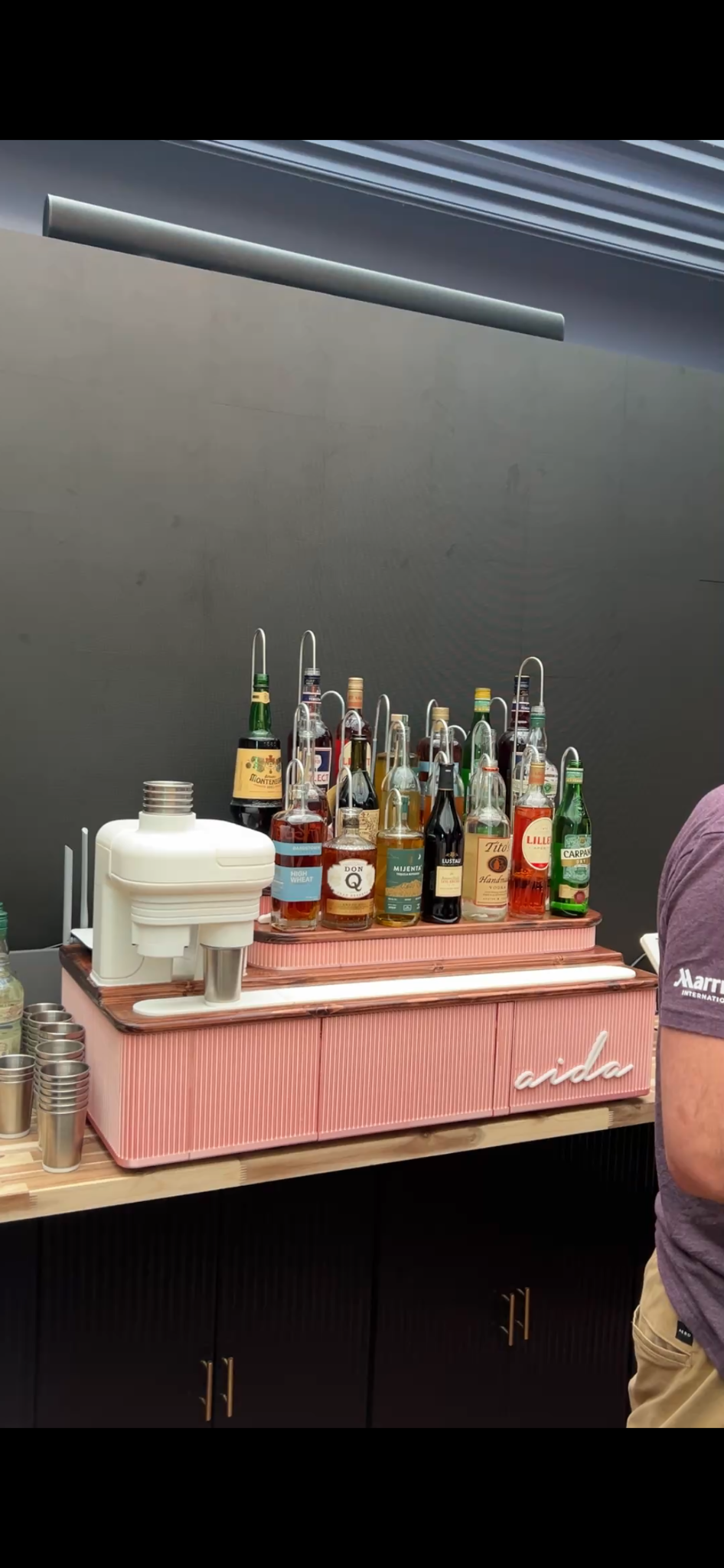 AIDA garnish guidance station at the live event